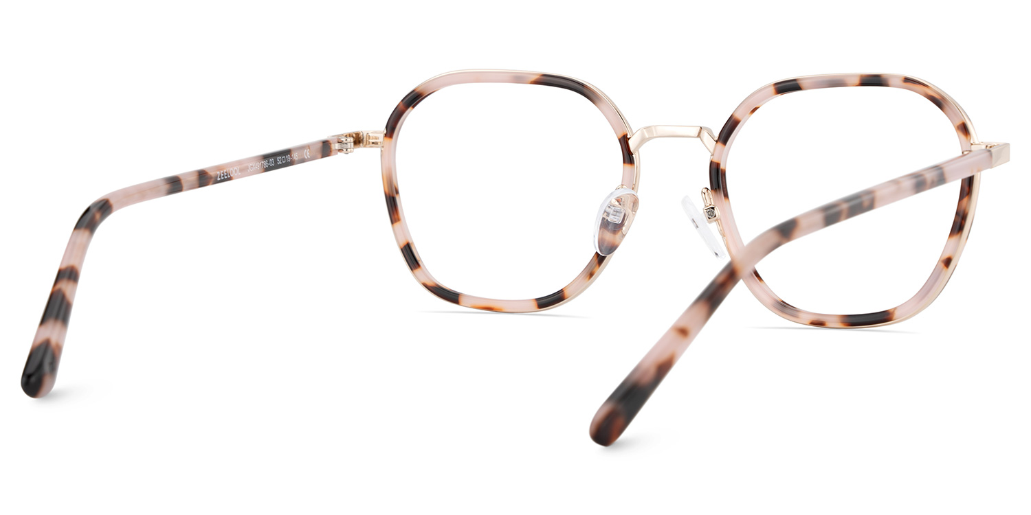 Mitchell Mixed Pink-tortoise Frame Glasses with Geometric Shape | ZEELOOL Canada5