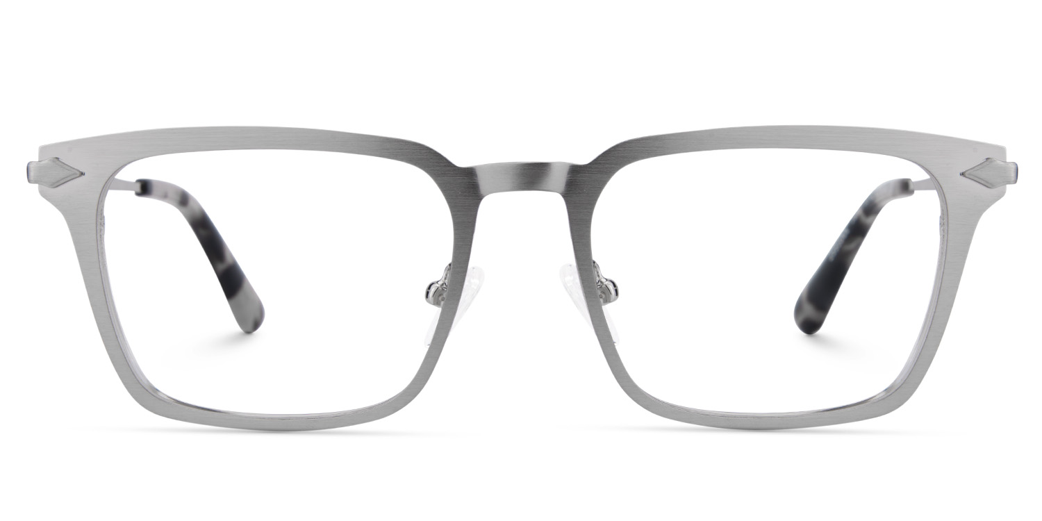 Silver Metal Frame Glasses With A Rectangle Shape0