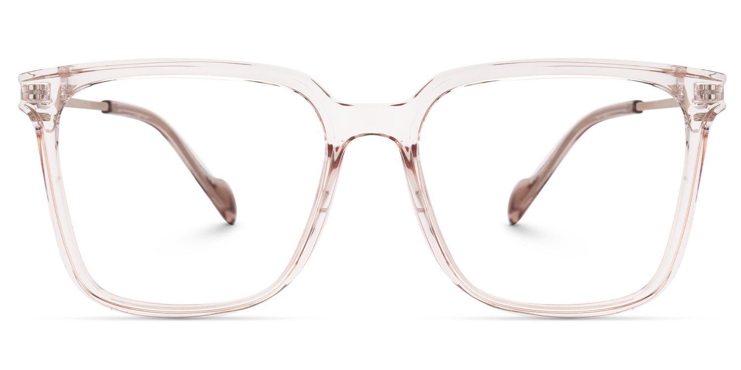 Thin Beige Frame Glasses With Square Shape1