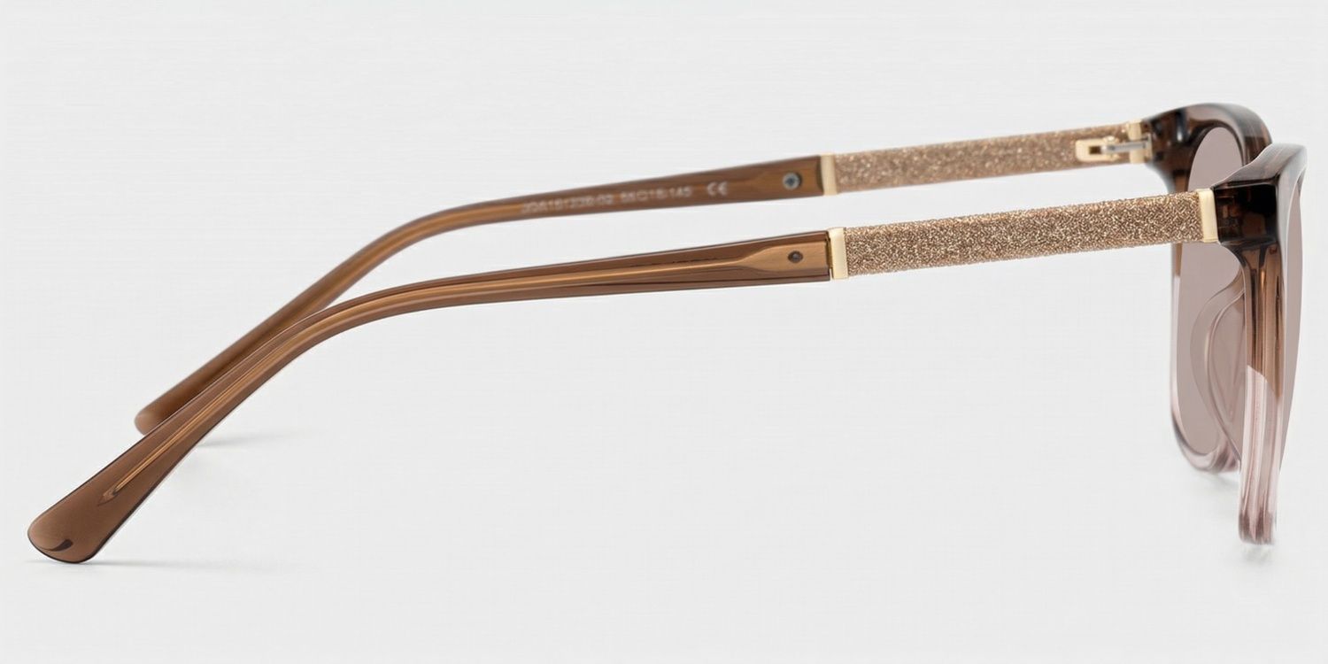 Finnian Square Clear Brown Glasses Frames with Glitter Fabric | ZEELOOL3