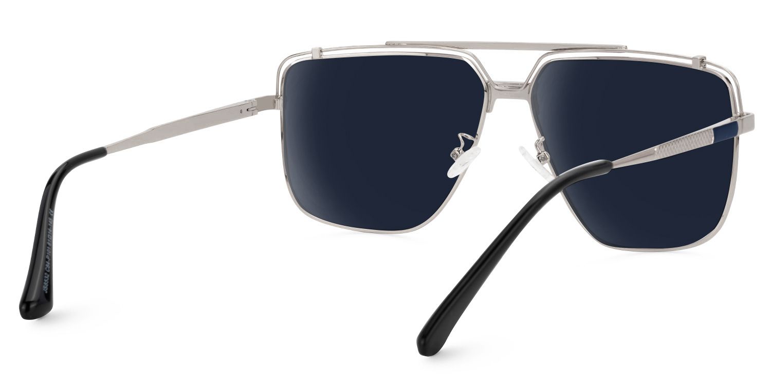 Arellano Metal Matte Silver Frame Sunglasses with Aviator Shape | ZEELOOL Canada3