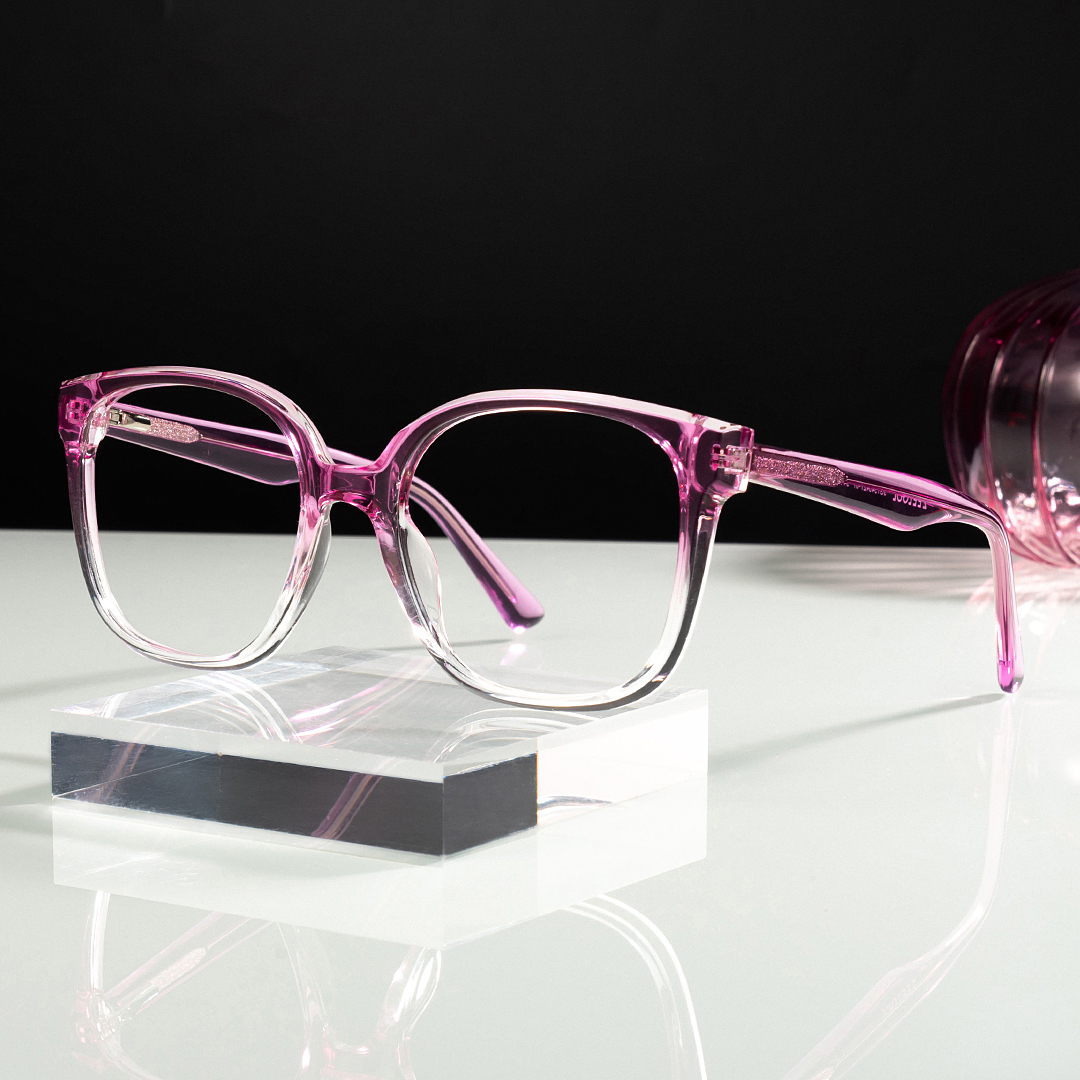 Square Pink Crystal Eyeglasses Frames Deals At Zeelool0