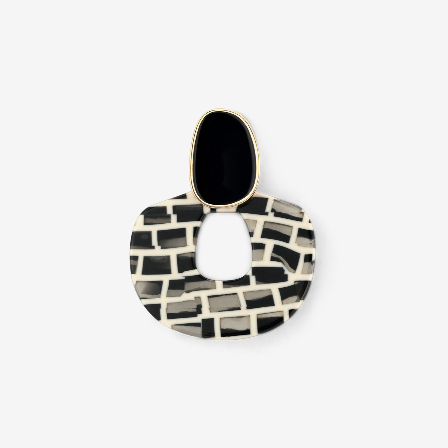 Stylish Black Silver Needle Earrings2