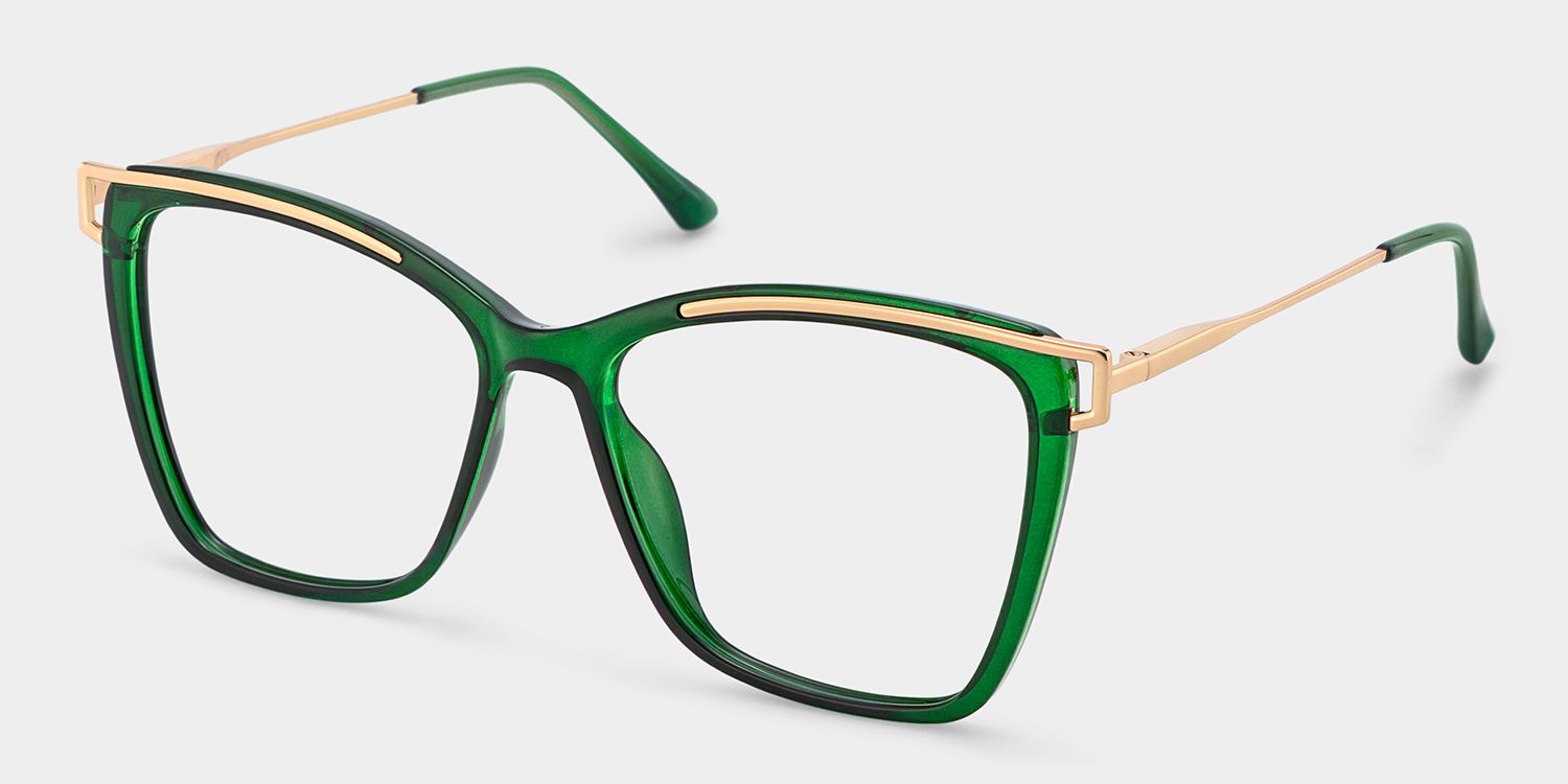 Krystle Square Green Thin Frames Glasses | ZEELOOL Canada2