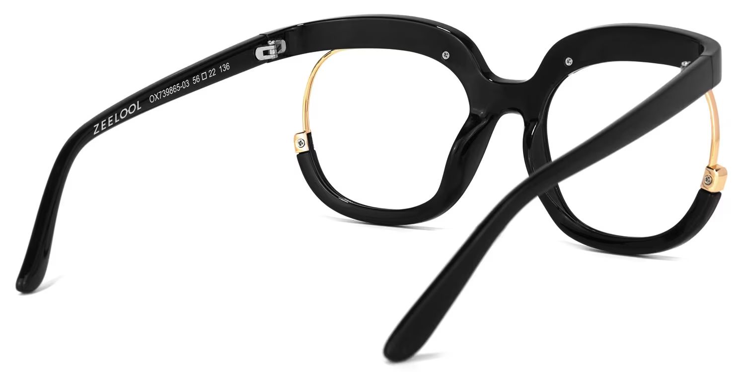 Darice Thick Round Black Frame Glasses | ZEELOOL Canada3