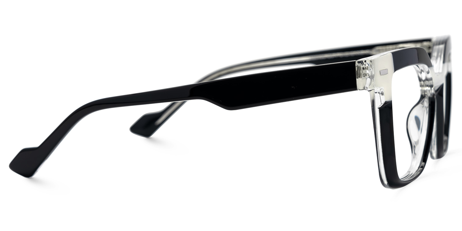 Pinette Square Black White Glasses3