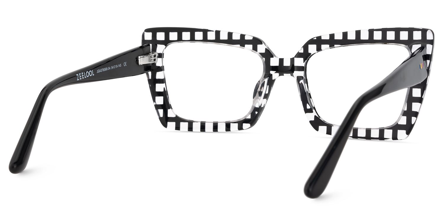Tootie Eyeglasses in Butterfly Black Clear Checkered Frame | ZEELOOL Canada5