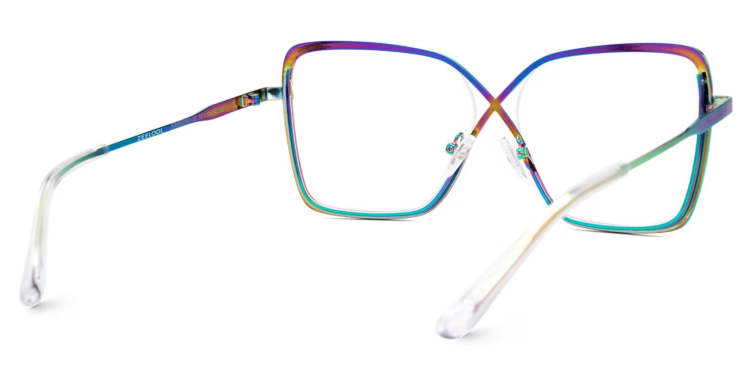 Racquel Iridescent Glasses Frames in Square Semi-Rimless  | ZEELOOL Canada3