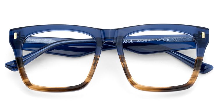 Brookins Rectangle Blue Brown Glasses