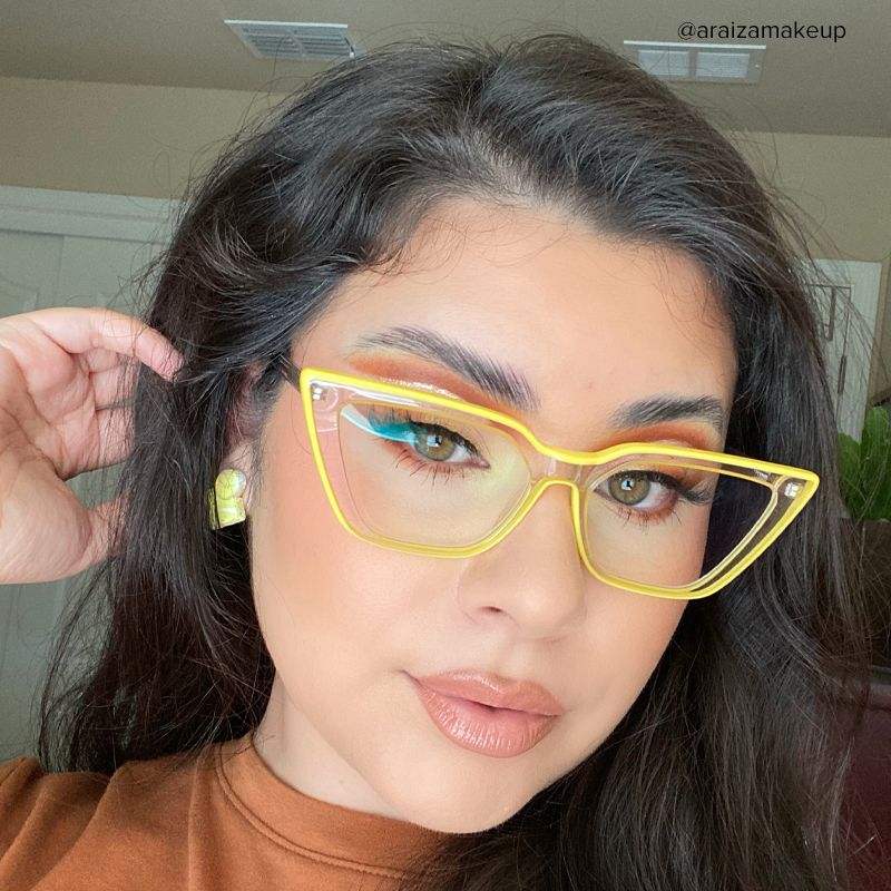 Yosef Clear Yellow Cat Eye Frame Glasses, Cyber Eyeglasses8