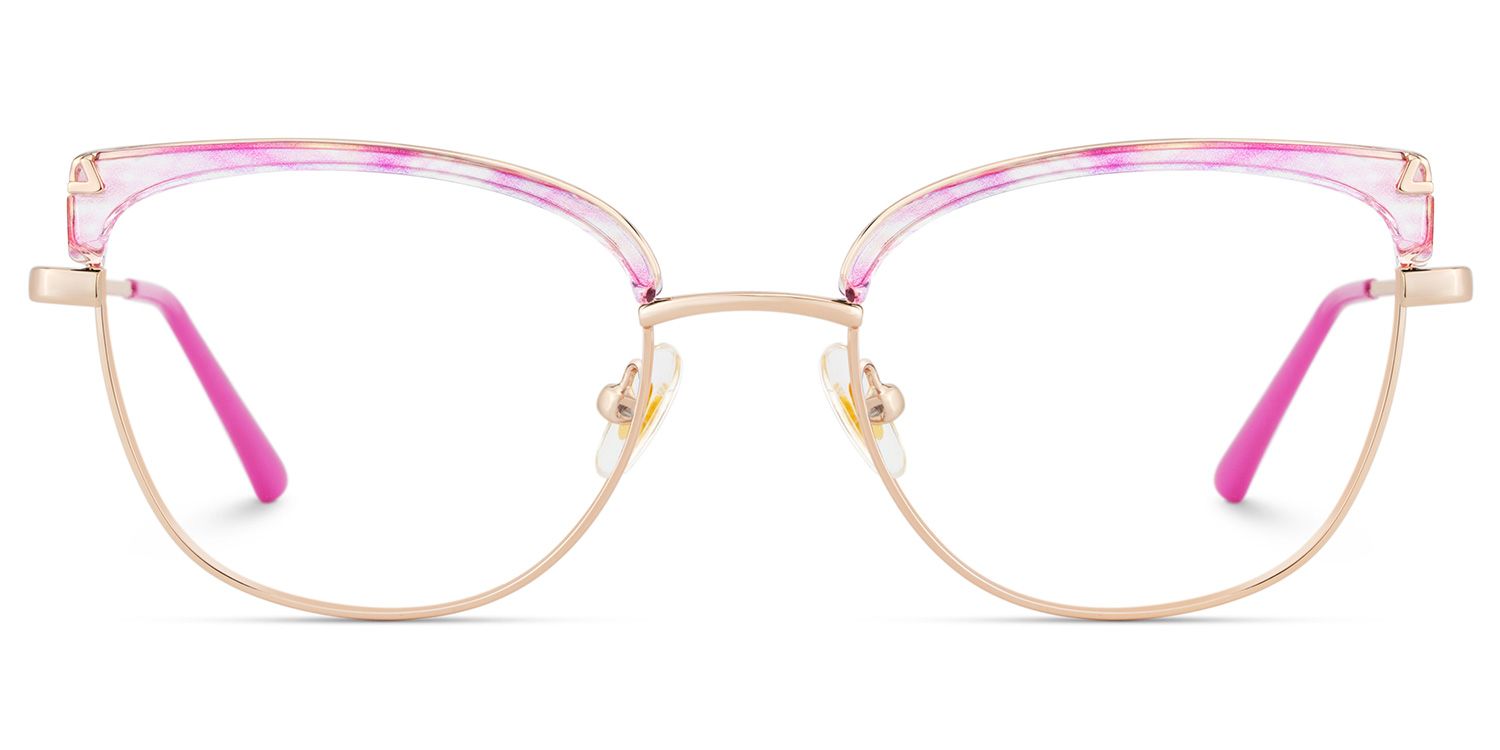 Beau Eyeglasses in Cat eye Pink Gold Frame | ZEELOOL Canada1