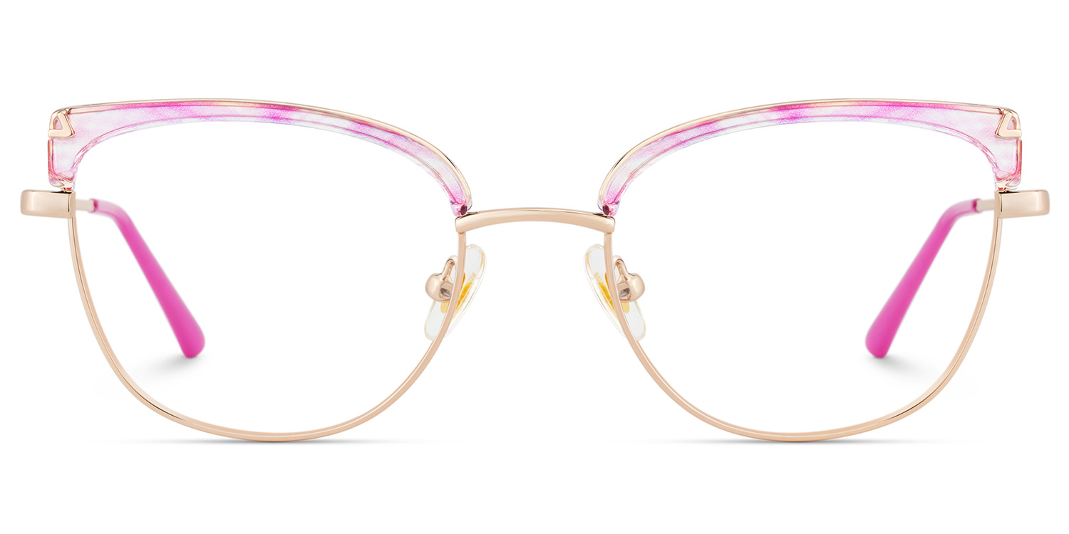 Beau Eyeglasses in Cat eye Pink Gold Frame | ZEELOOL Canada1