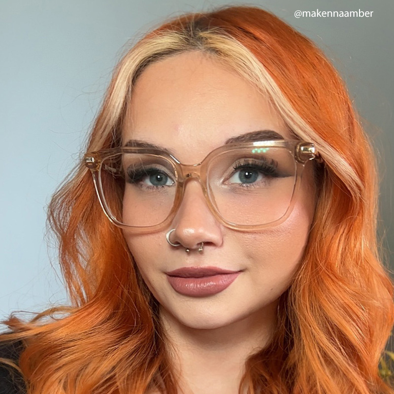 Jacqui Square Champagne Eyeglasses and Crystal Frame6