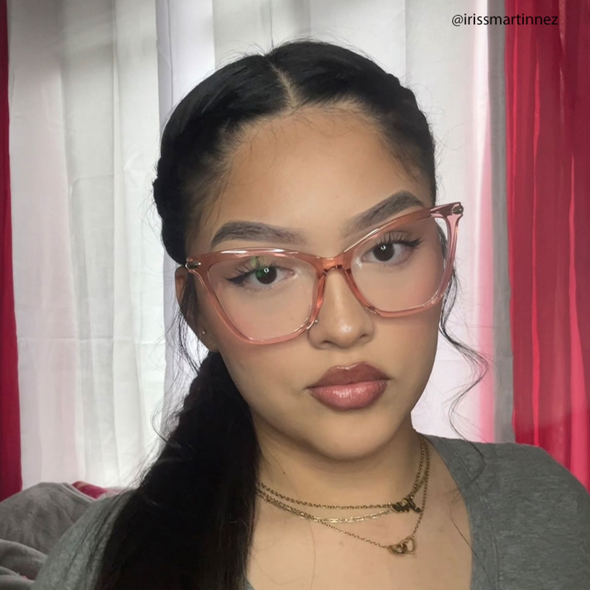 Hilary Butterfly Light Pink Transparent Eyeglasses10