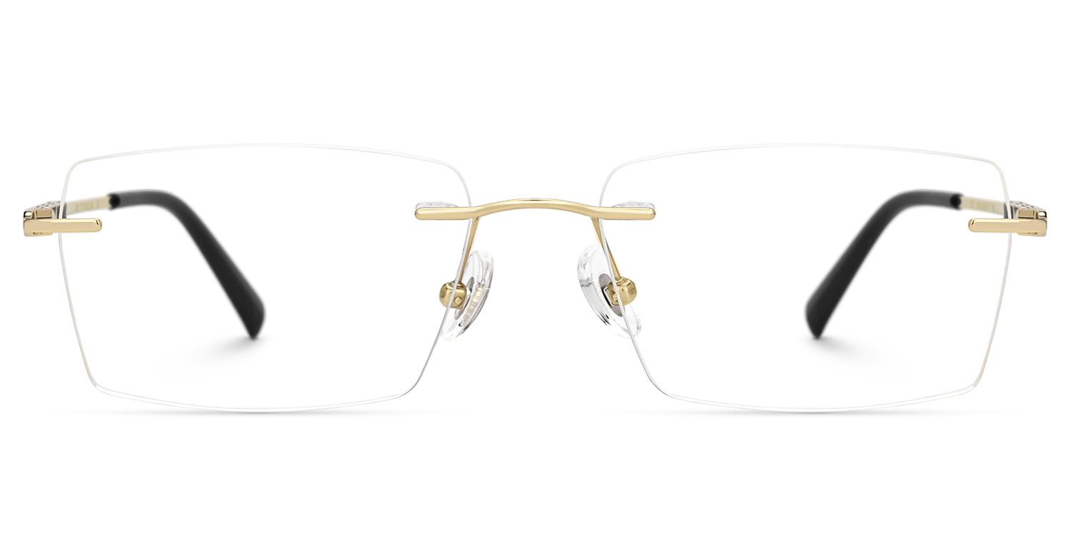 Dinny Rectangle Gold Frame Glasses | ZEELOOL Canada0