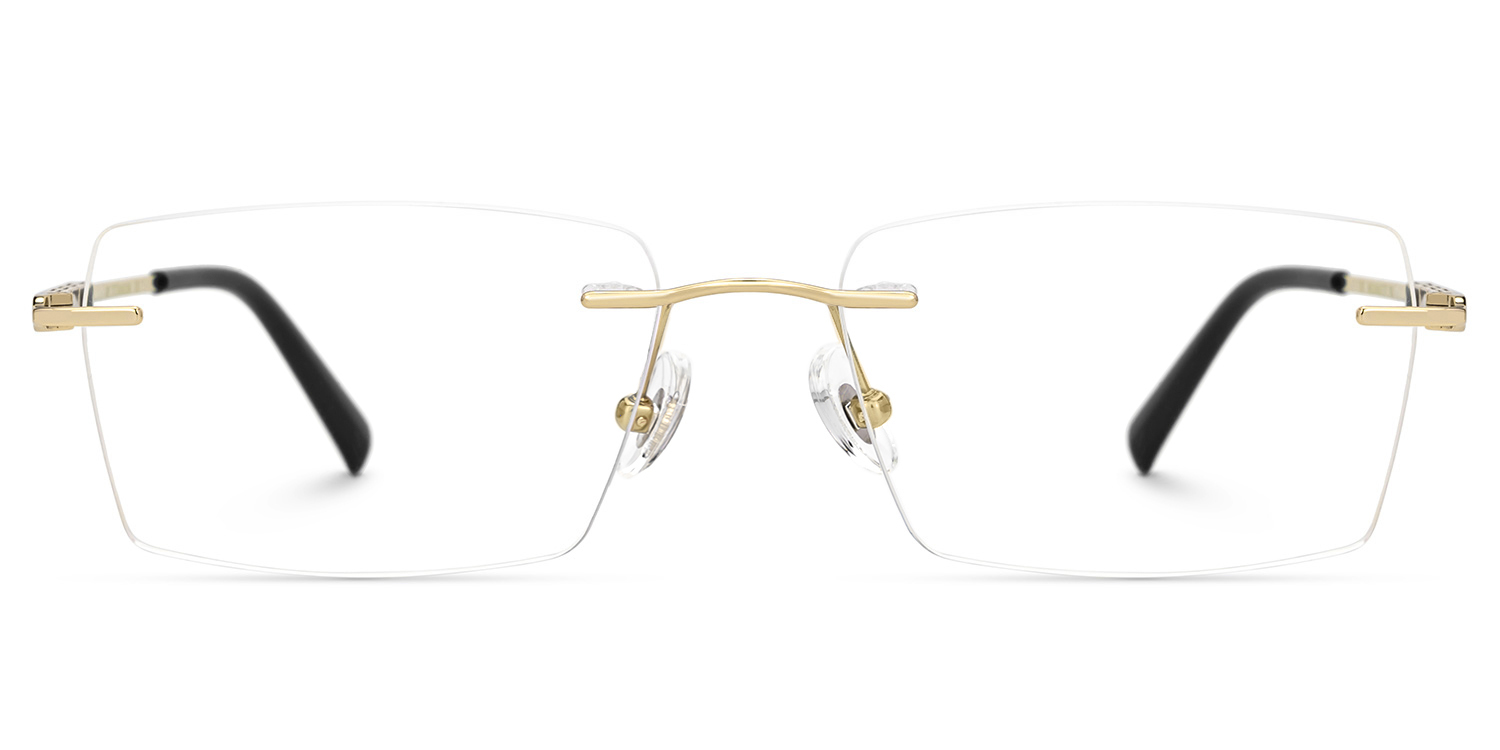 Dinny Rectangle Gold Frame Glasses | ZEELOOL Canada0