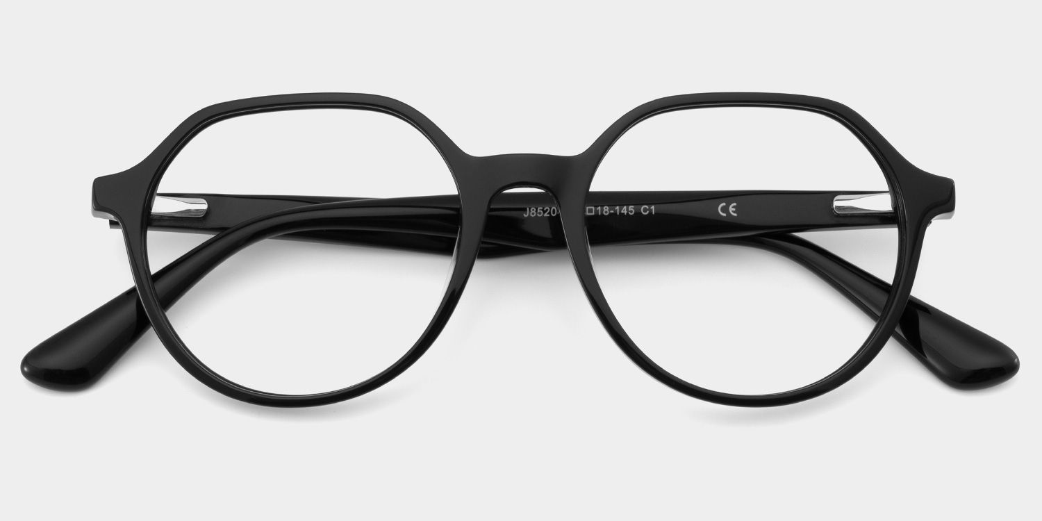 Hazel Geometric Black Frame Eyeglasses for Man| ZEELOOL2