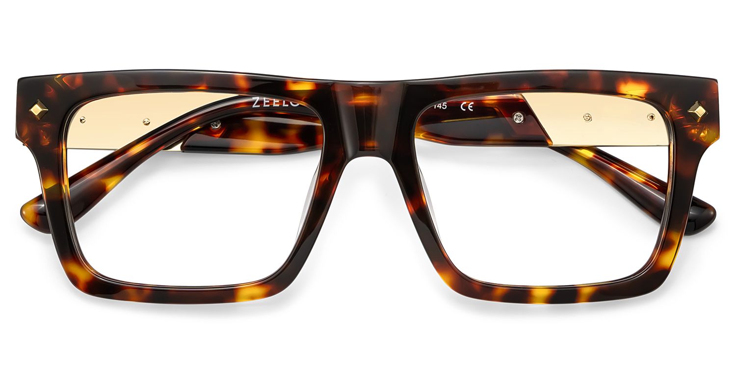 Trent Eyeglasses in Rectangle Tortoise Frame | ZEELOOL Canada2