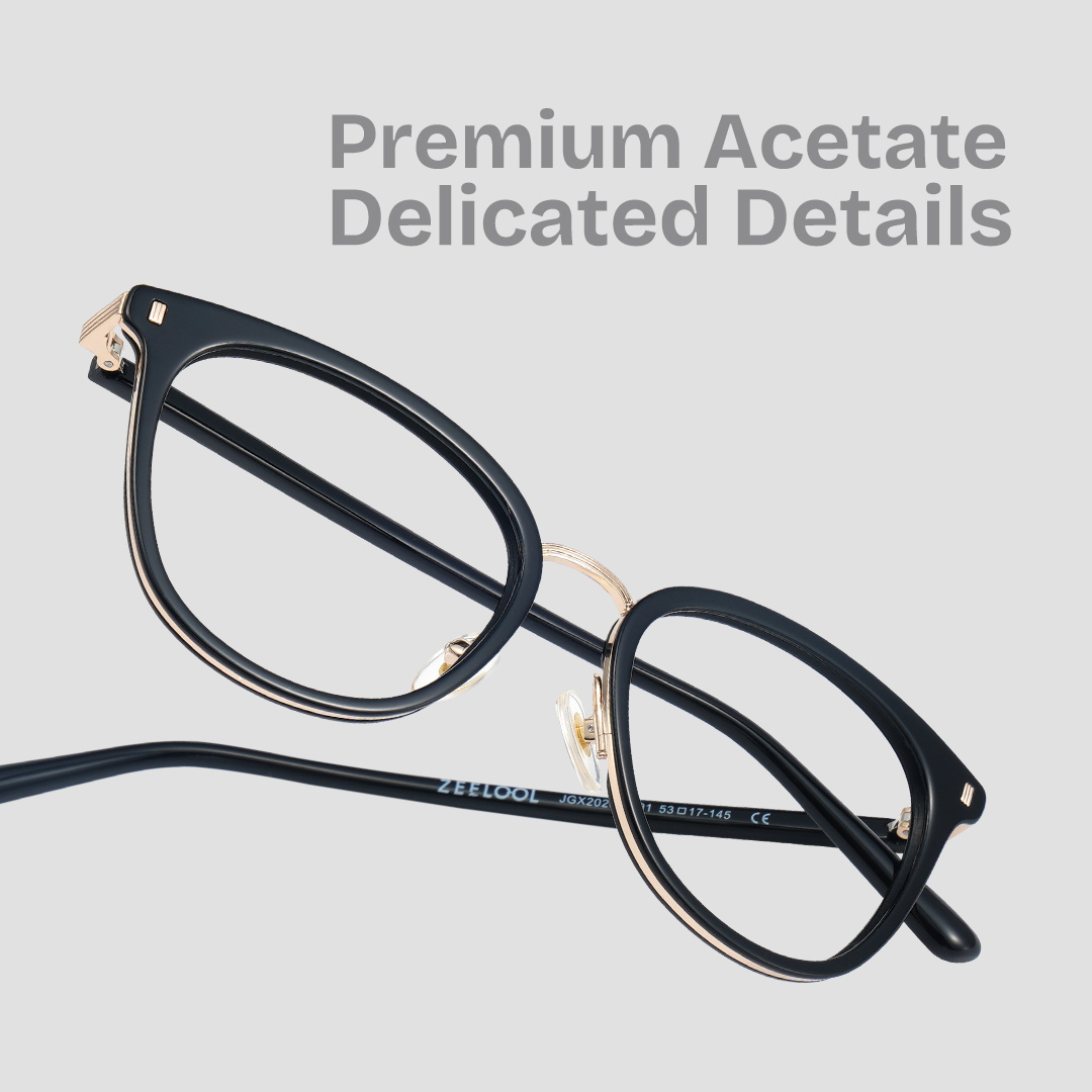 Caden Eyeglasses in Round Black Frame | ZEELOOL Canada1