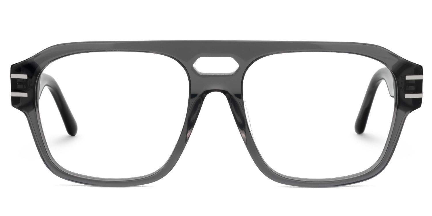 Haque Gray Eyeglasses with Aviator Shape | ZEELOOL Canada0