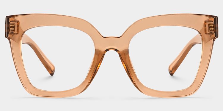 Malcolm Square Beige-Clear Glasses