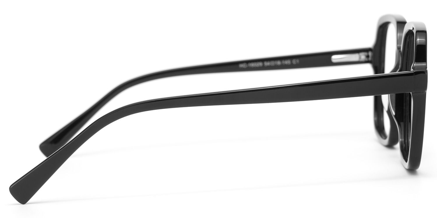 Square Black Eyeglasses- Ember Acetate Frame Glasses3