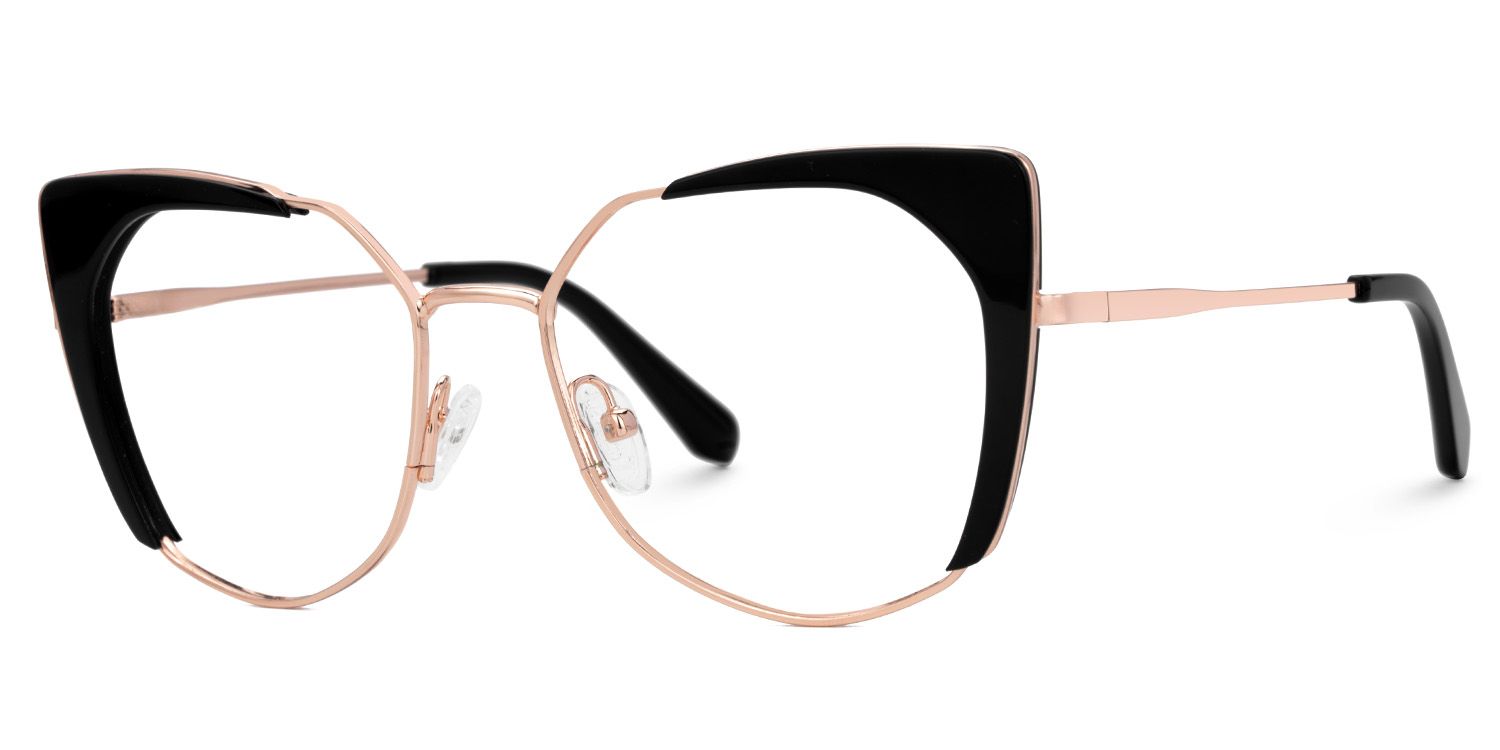 Ketty Prescription Black Frame Cateye Glasses | ZEELOOL Canada1