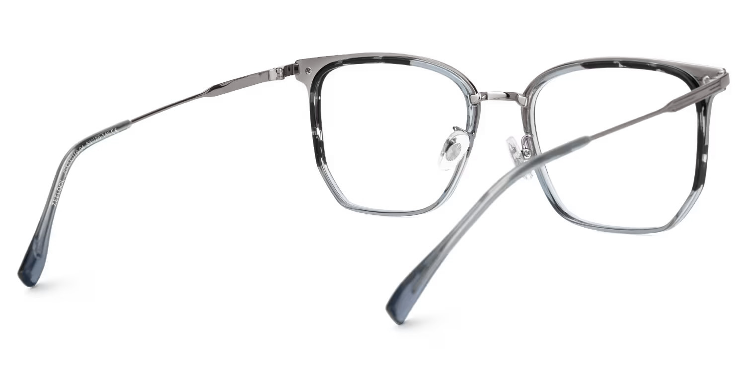 Roque Mixed-material Geometric Tortoise Frame Glasses | ZEELOOL Canada3