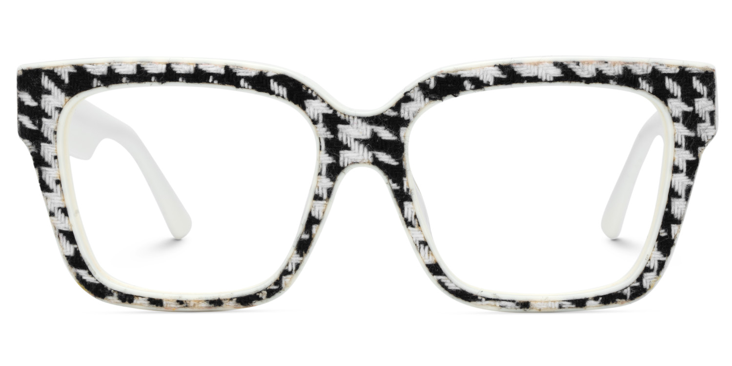 Juliane Rectangle Black White Glasses0