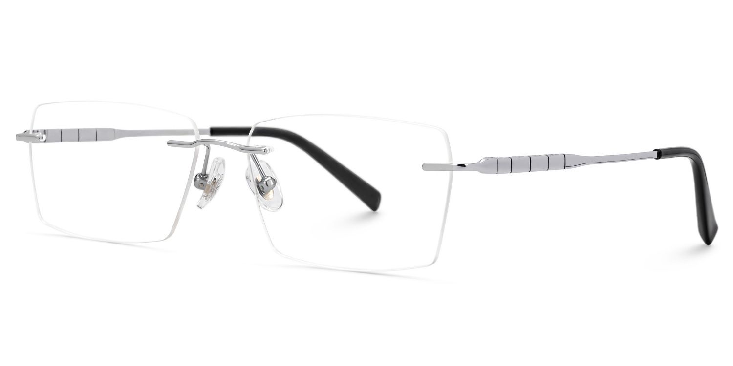 Dinny Rectangle Silver Frame Glasses | ZEELOOL Canada1