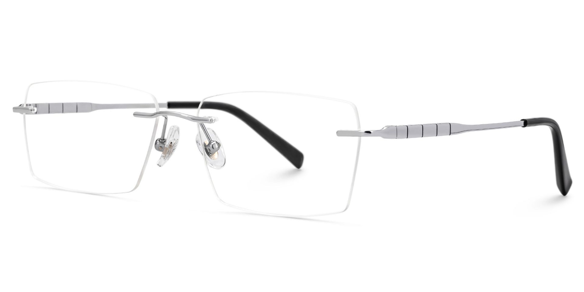 Dinny Rectangle Silver Frame Glasses | ZEELOOL Canada1