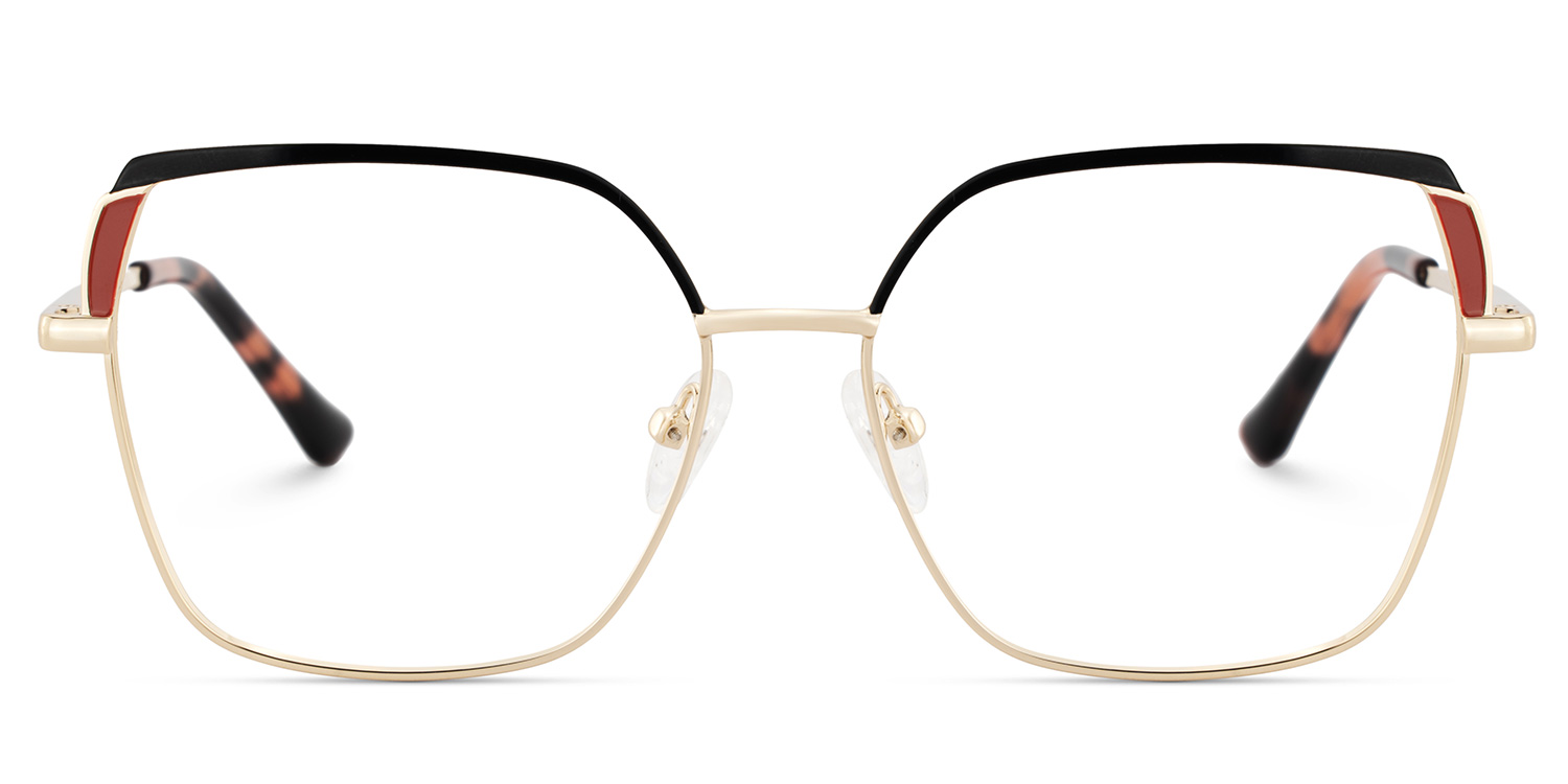 Shayla Metal Square Black Red Frame Glasses | ZEELOOL Canada1