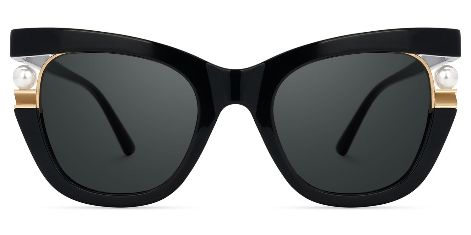 Pearl Black Cat Eye Polarized Sunglasses for Driving | ZEELOOL CA0