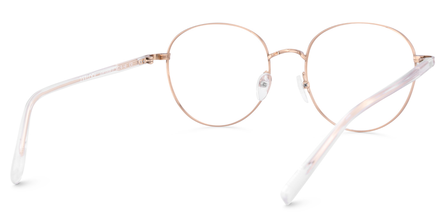 Titanium Celena Eyeglasses, Celena Round Glasses -Zeelool Glasses4