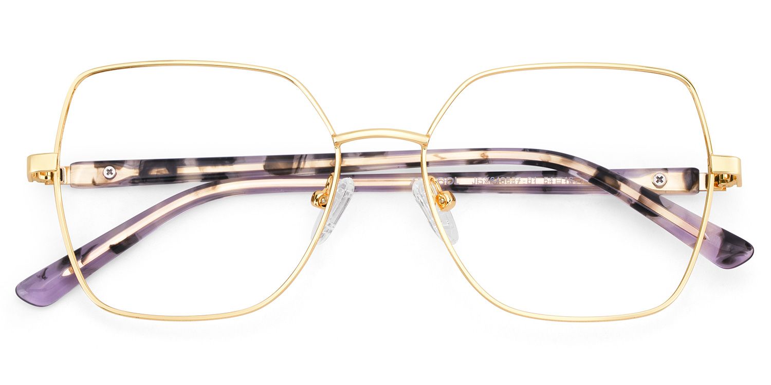 Billie Golden Geometric Prescription Glasses | ZEELOOL Canada1