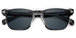 Liam Rectangle Black Clear Sunglasses1