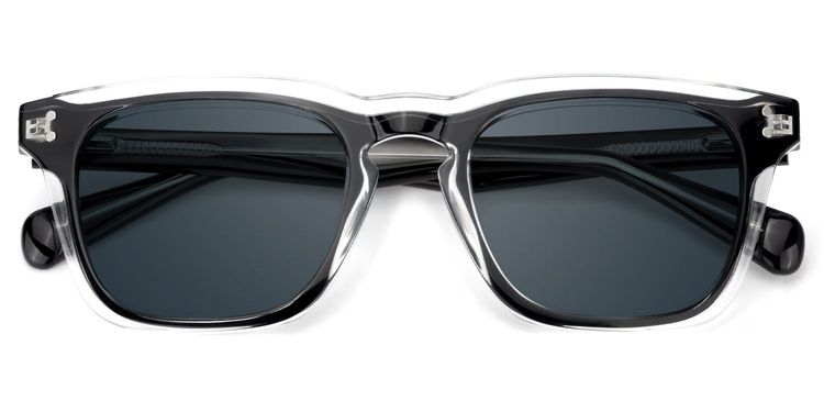 Liam Black Clear Rectangle Sunglasses