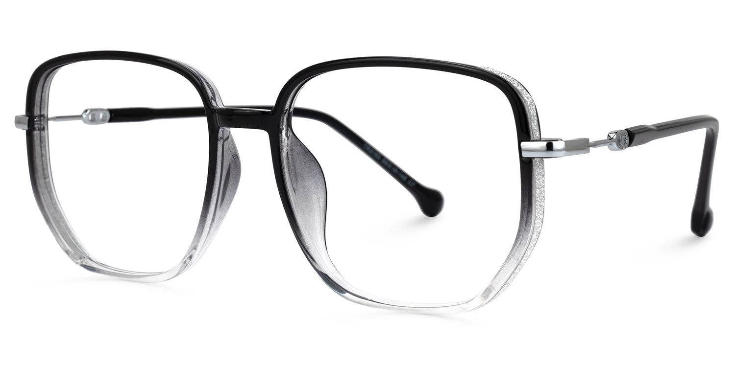 Joana Geometric Black-Clear Glasses1
