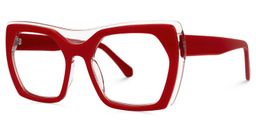 Gaynell Geometric Red Glasses1