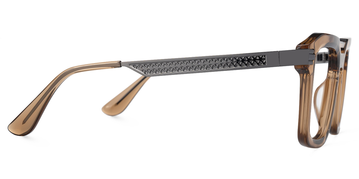 Rectangle Eliyas Brown Glasses on sale -Zeelool Glasses2