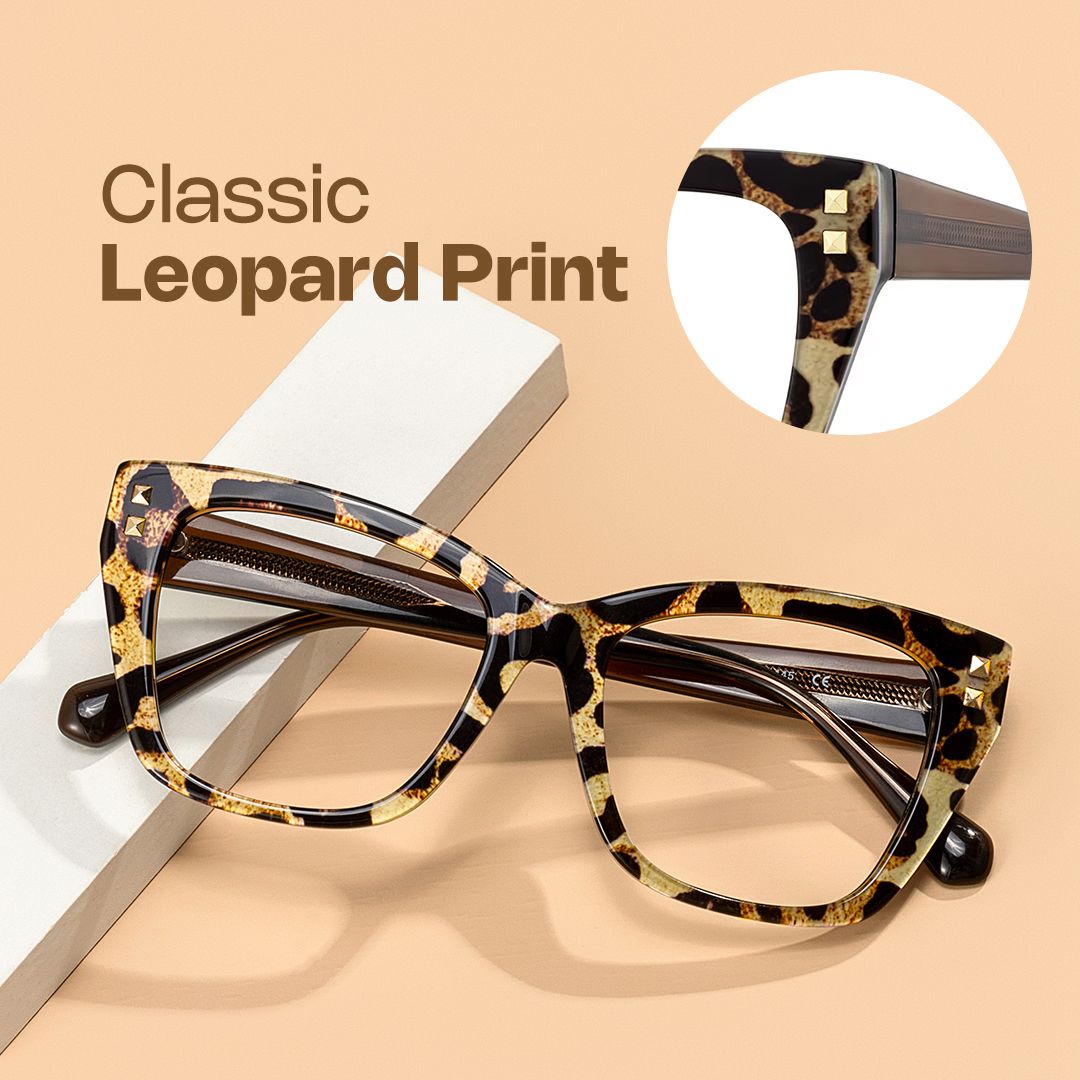Tessia Leopard Square Glasses Women's Glasses | ZEELOOL Canada