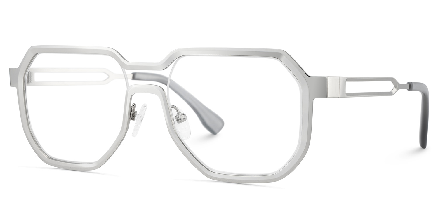 Hype Geometric Silver Glasses4