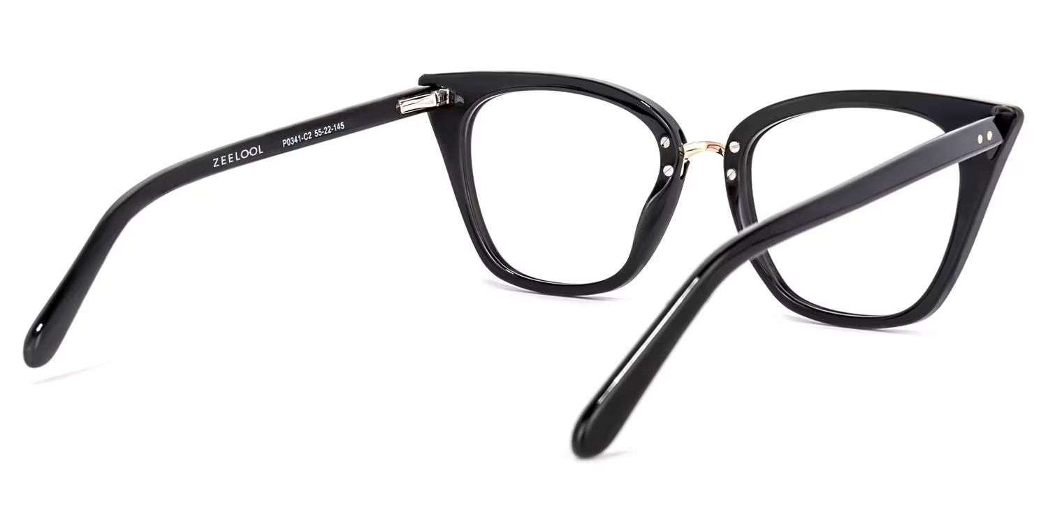 Tallulah Cat Eye Black Eyeglasses and Acetate Frame4