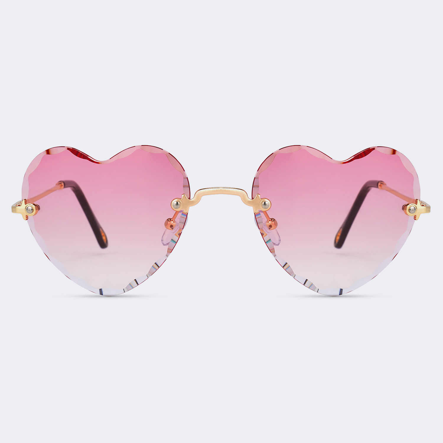 Pretty Heart Shape Pink Glasses Ornaments0