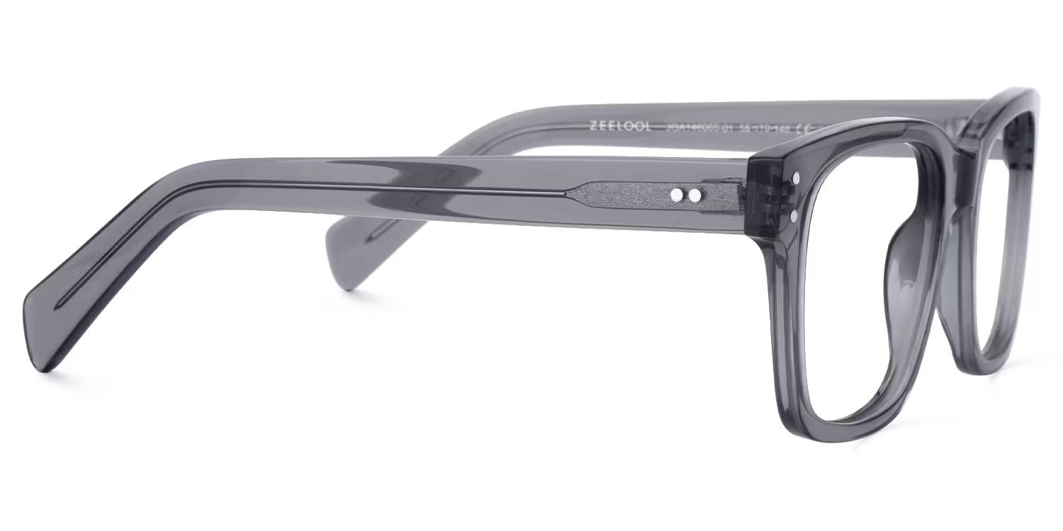 Fussell Square Gray Full-Frame Glasses | ZEELOOL Canada2
