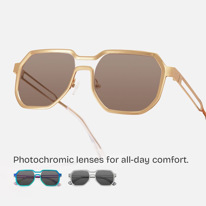 Hype Geometric Gold Glasses
