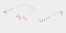 Jennifer Pink Gold Round Glasses2