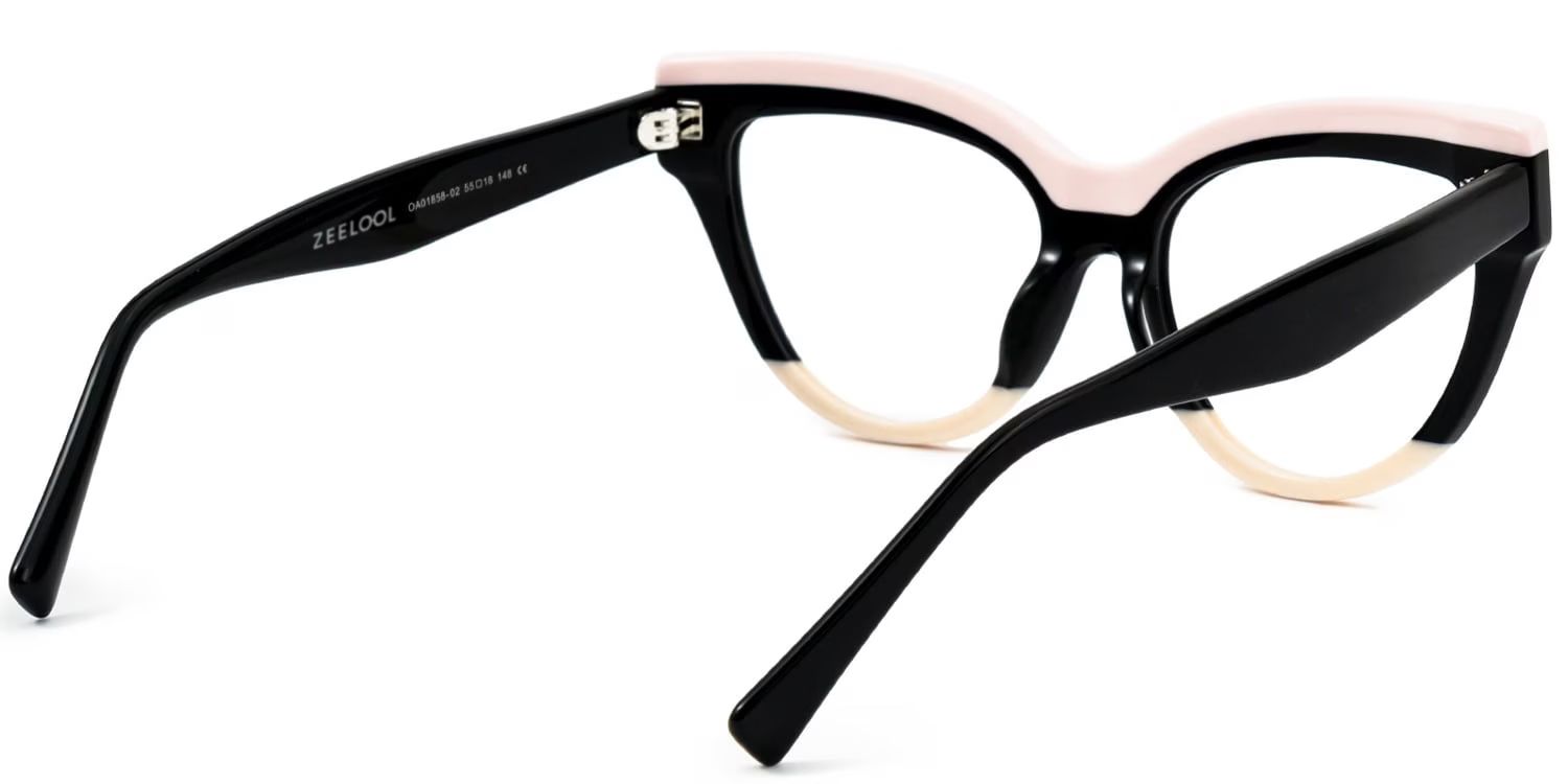 Cascata Cateye Frame Glasses with Black and Pink Color3