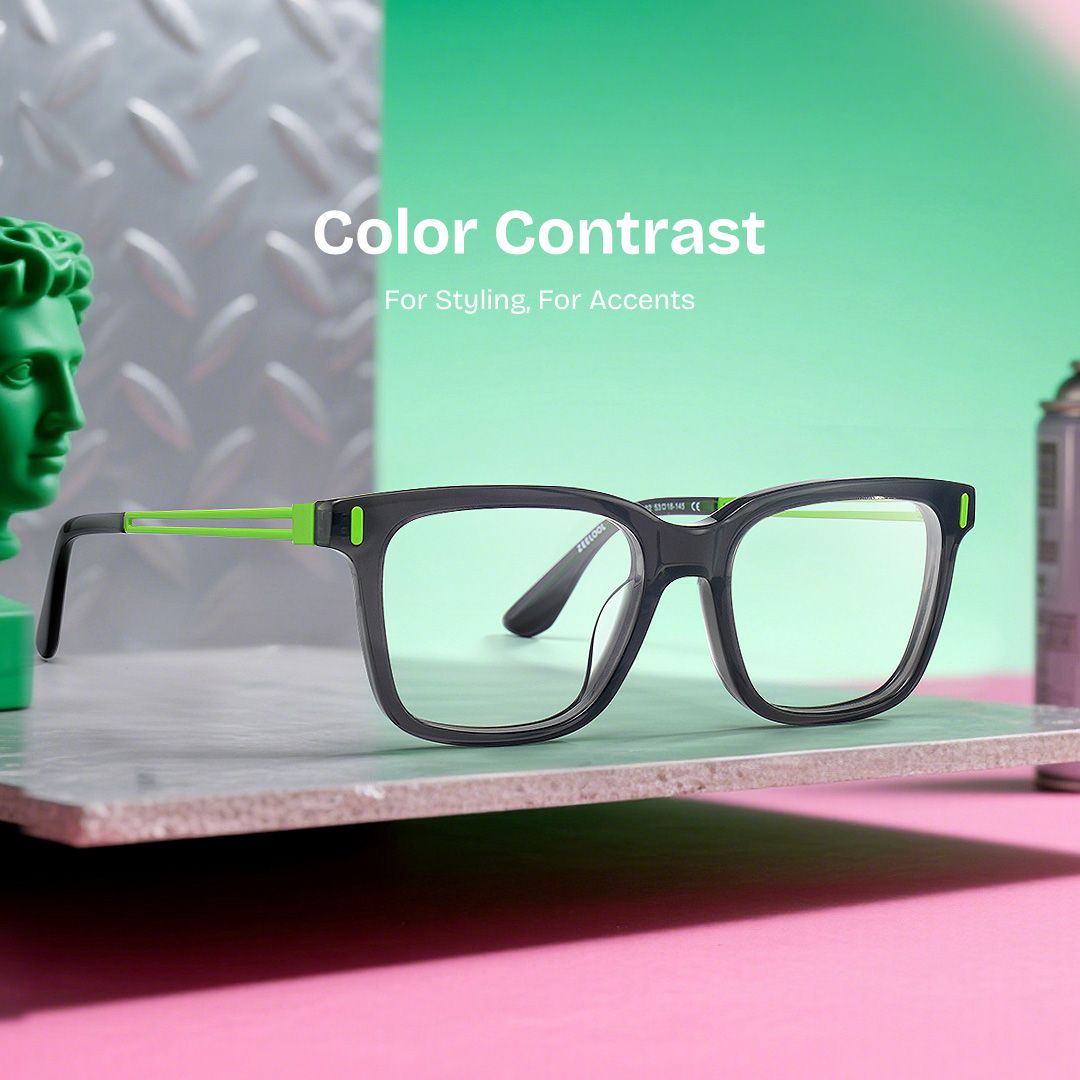 Axel Gray Frame Glasses with Rectangle Frame Online | ZEELOOL Canada0