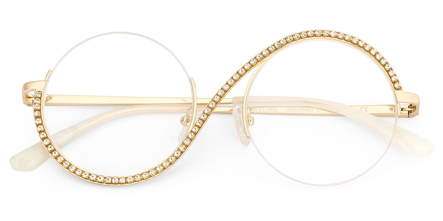 Women's Half Frame Glasses With Diamonds1